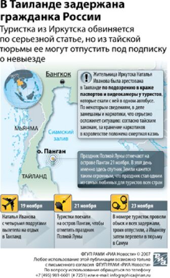 В Таиланде задержана
гражданка России