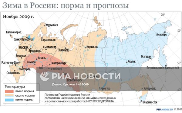 Зима в России: норма и прогнозы