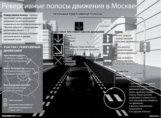 Реверсивные полосы движения в Москве