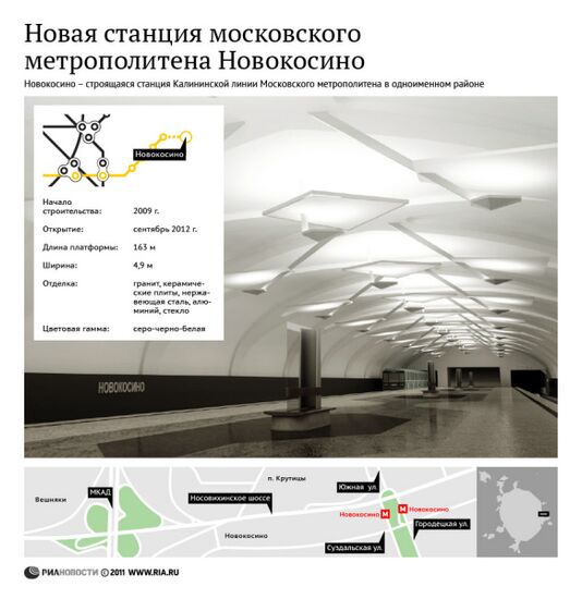 Новая станция московского метрополитена Новокосино