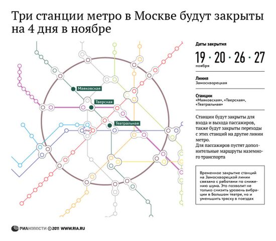 Три станции метро в Москве будут закрыты на 4 дня в ноябре