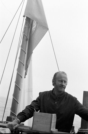 Командир экипажа папирусной лодки "РА-2" Тур Хейердал