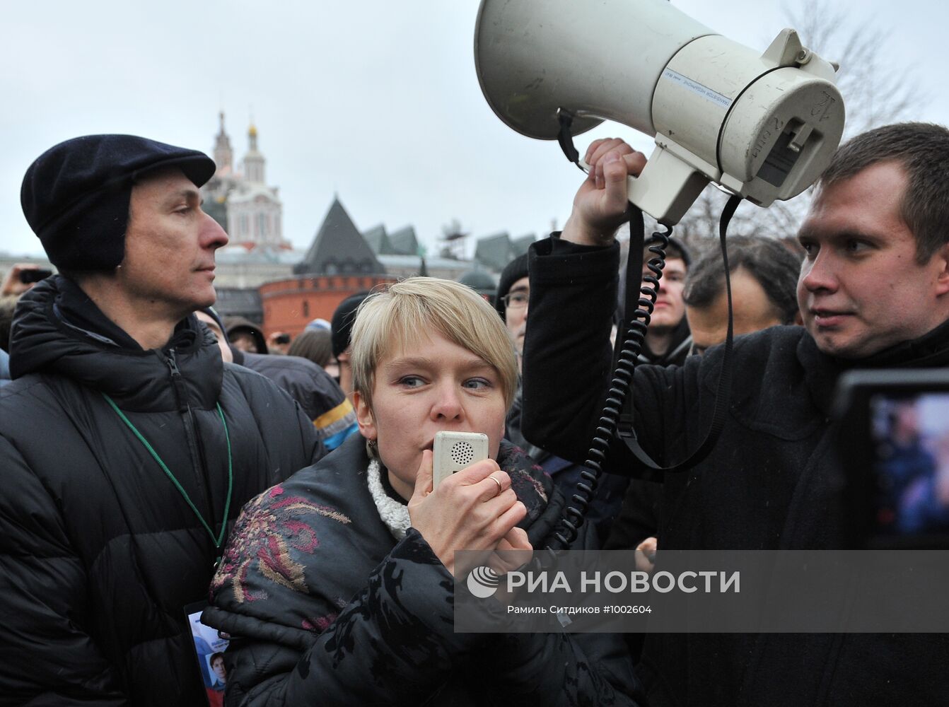 Акция протеста на Площади Революции в Москве