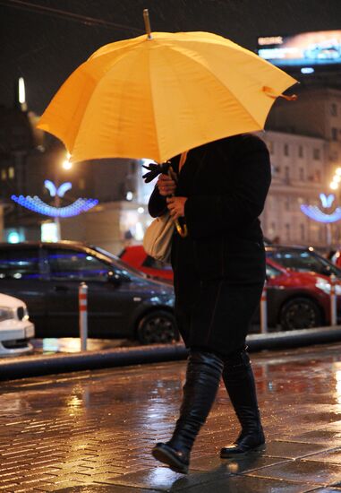 Аномально теплый декабрь в Москве