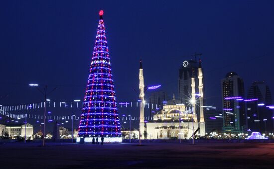 Новогодняя елка в Грозном