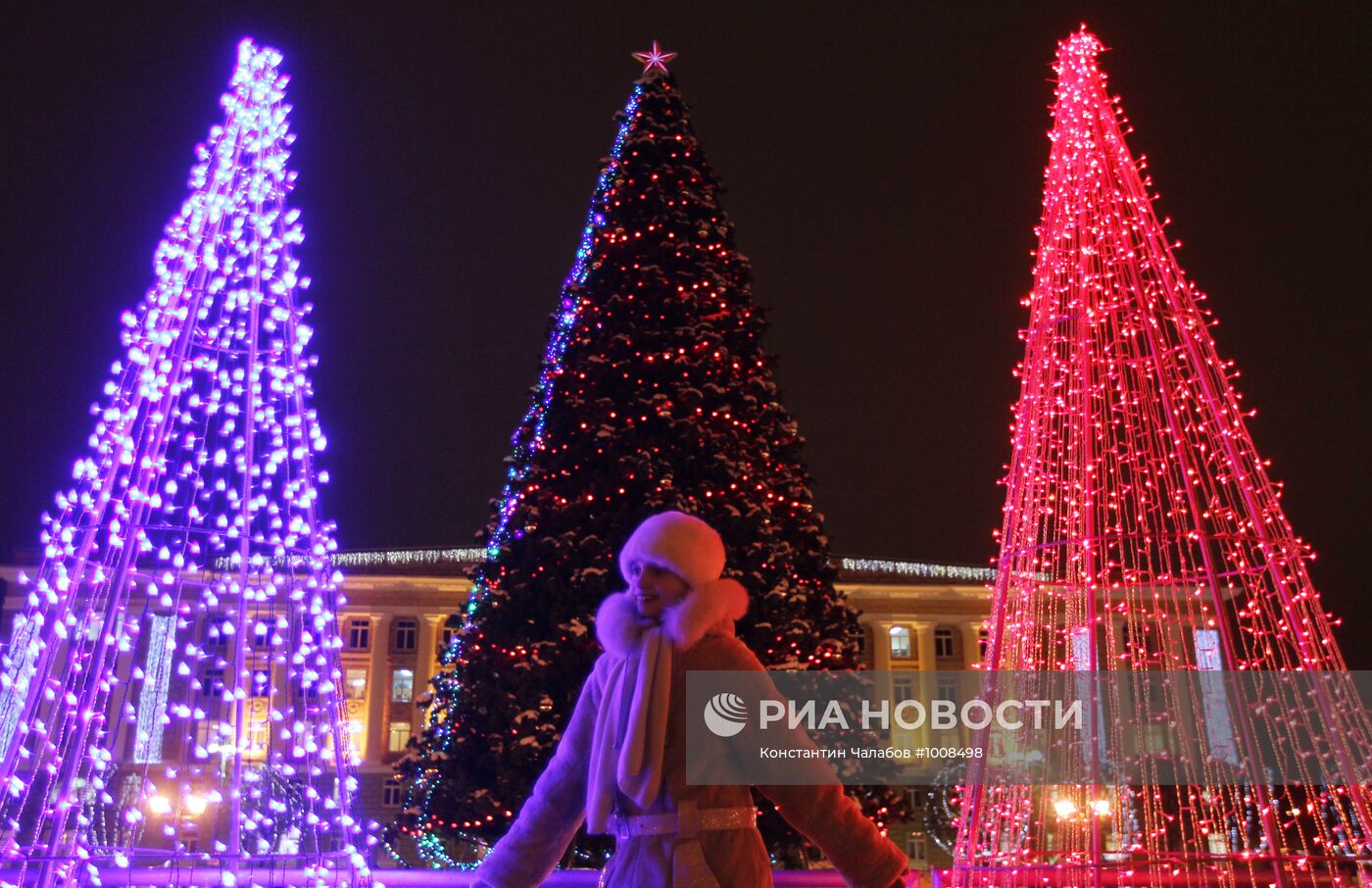 Зажжение огней главной Новогодней елки в Великом Новгороде