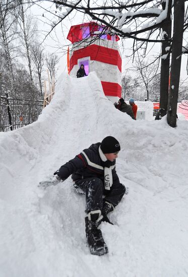 Открытие снежного города в Сокольниках