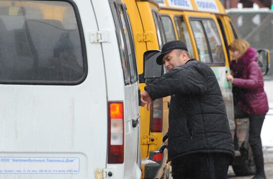 Работа маршрутных такси в Москве