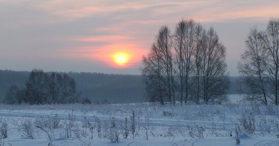 Зима в деревне в Омской области