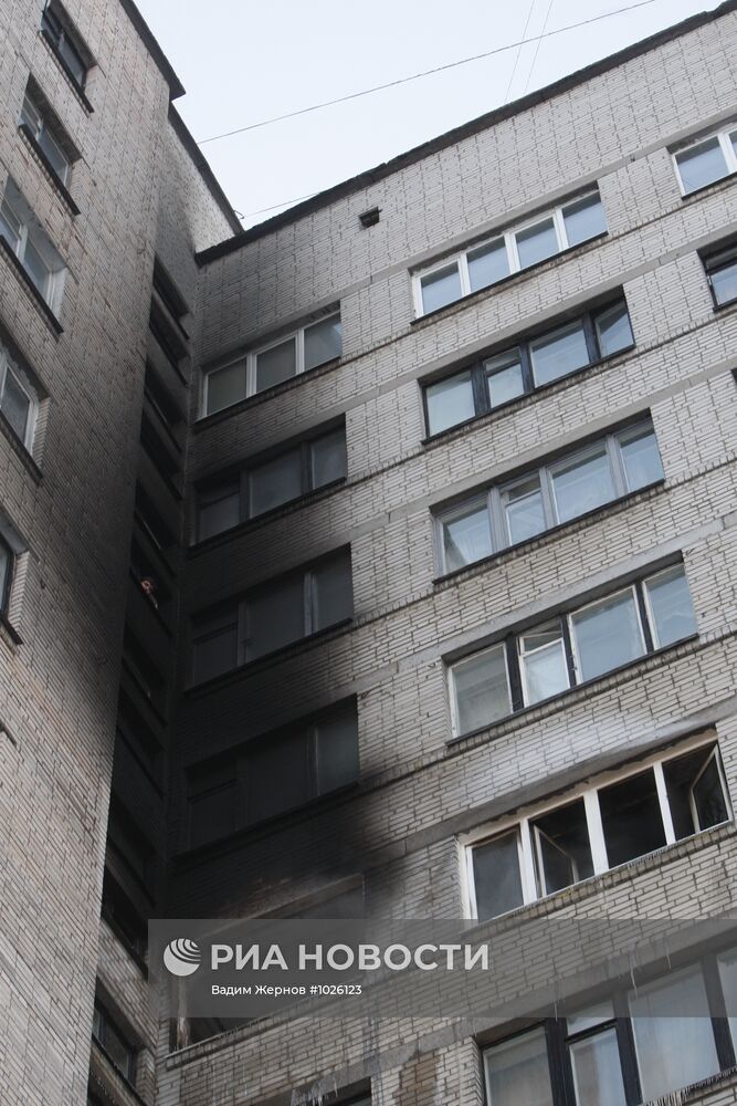 Пожар в жилом доме в Сестрорецке