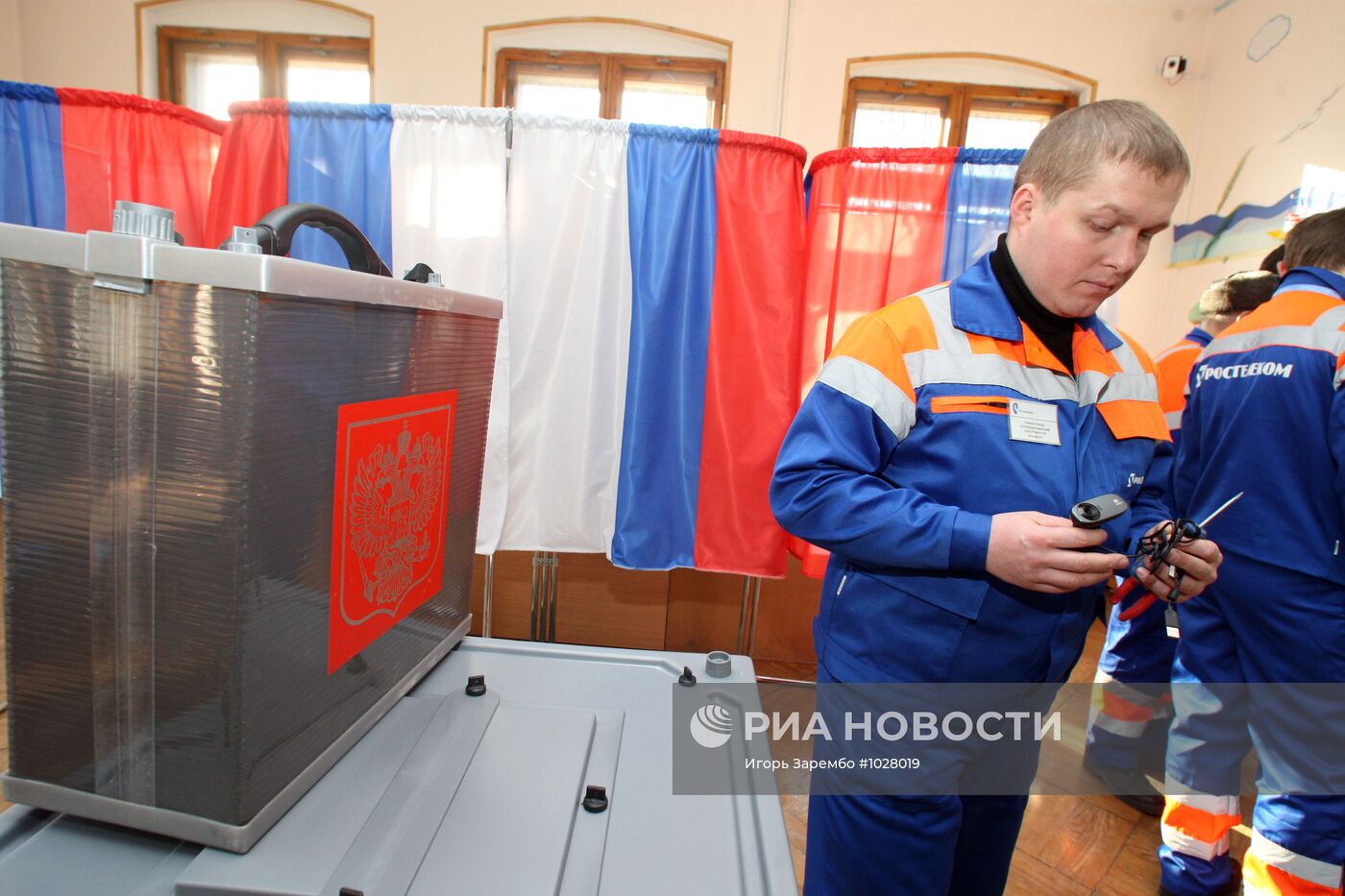 Установка веб-камер на избирательном участке города Балтийска