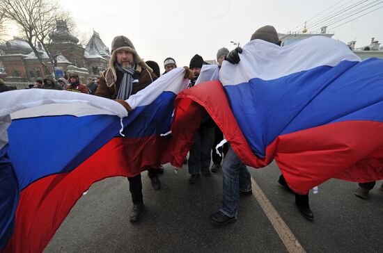 Митинг и шествие "За честные выборы" в Москве