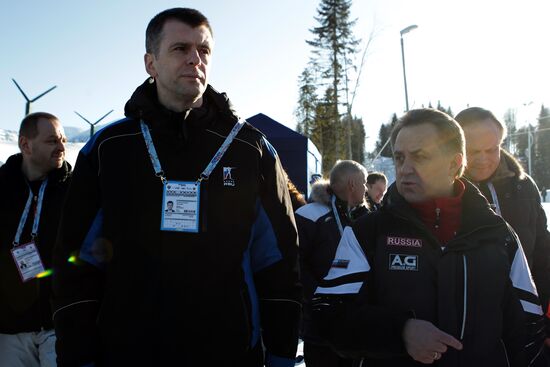 М.Прохоров посетил лыжно-биатлонный комплекс в Красной Поляне