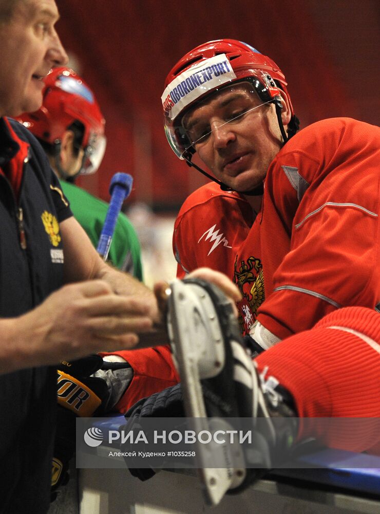 Хоккей. Шведские игры. Тренировка сборной России