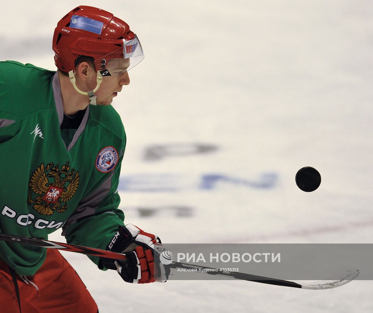 Хоккей. Шведские игры. Тренировка сборной России