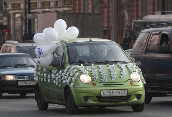 Автопробег "Белая лента" в Санкт-Петербурге