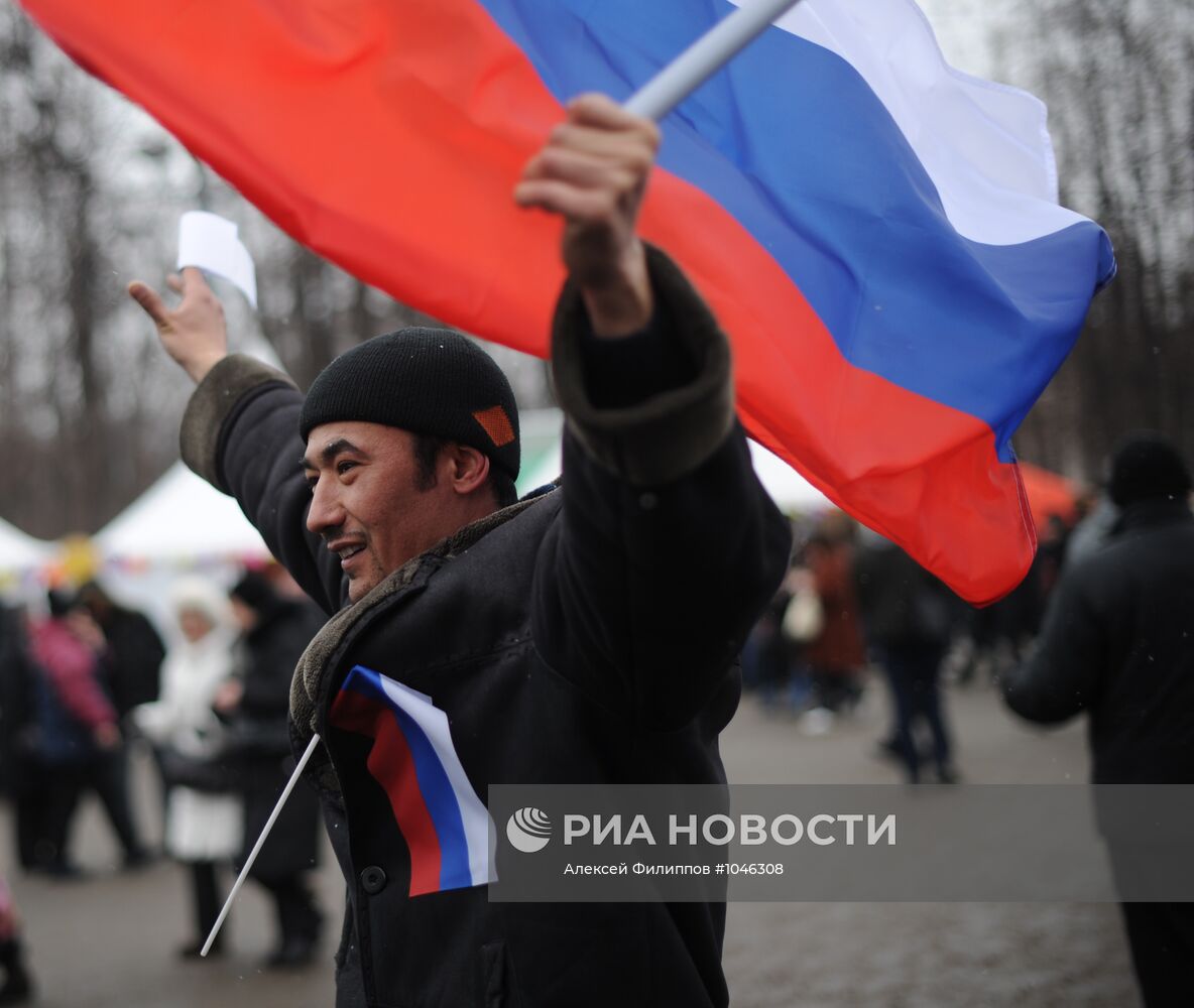 Шествие и митинг "Защитим страну!" в поддержку В.Путина