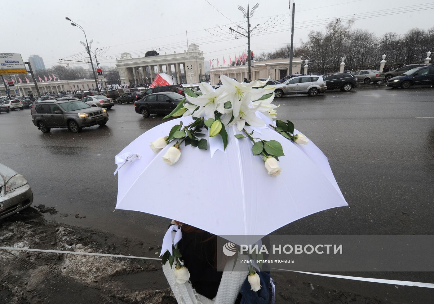 Акция "Белый круг" на Садовом кольце в Москве