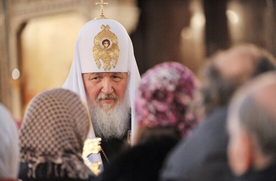 Патриарх Кирилл совершил вечерню с чином прощения