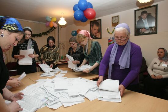 Подсчет голосов по выборам президента РФ в Грозном