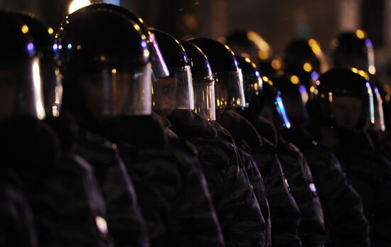 Задержание участников несанкционированной акции в Москве