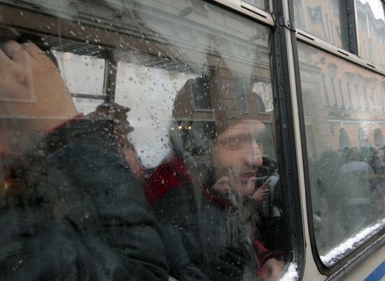 Задержание участников акции оппозиции на Невском проспекте