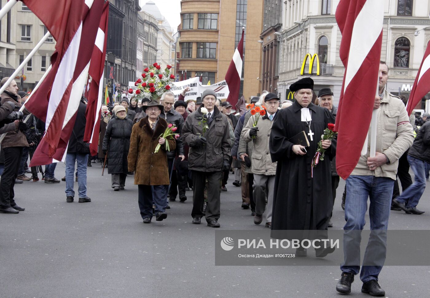 Шествие ветеранов легиона "Ваффен СС" в Риге