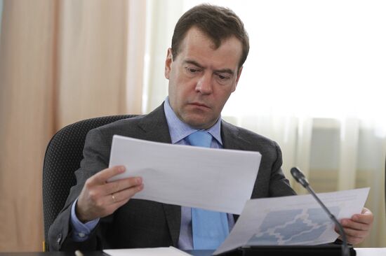 Д.Медведев посетил ситуационный центр ГИБДД по Москве