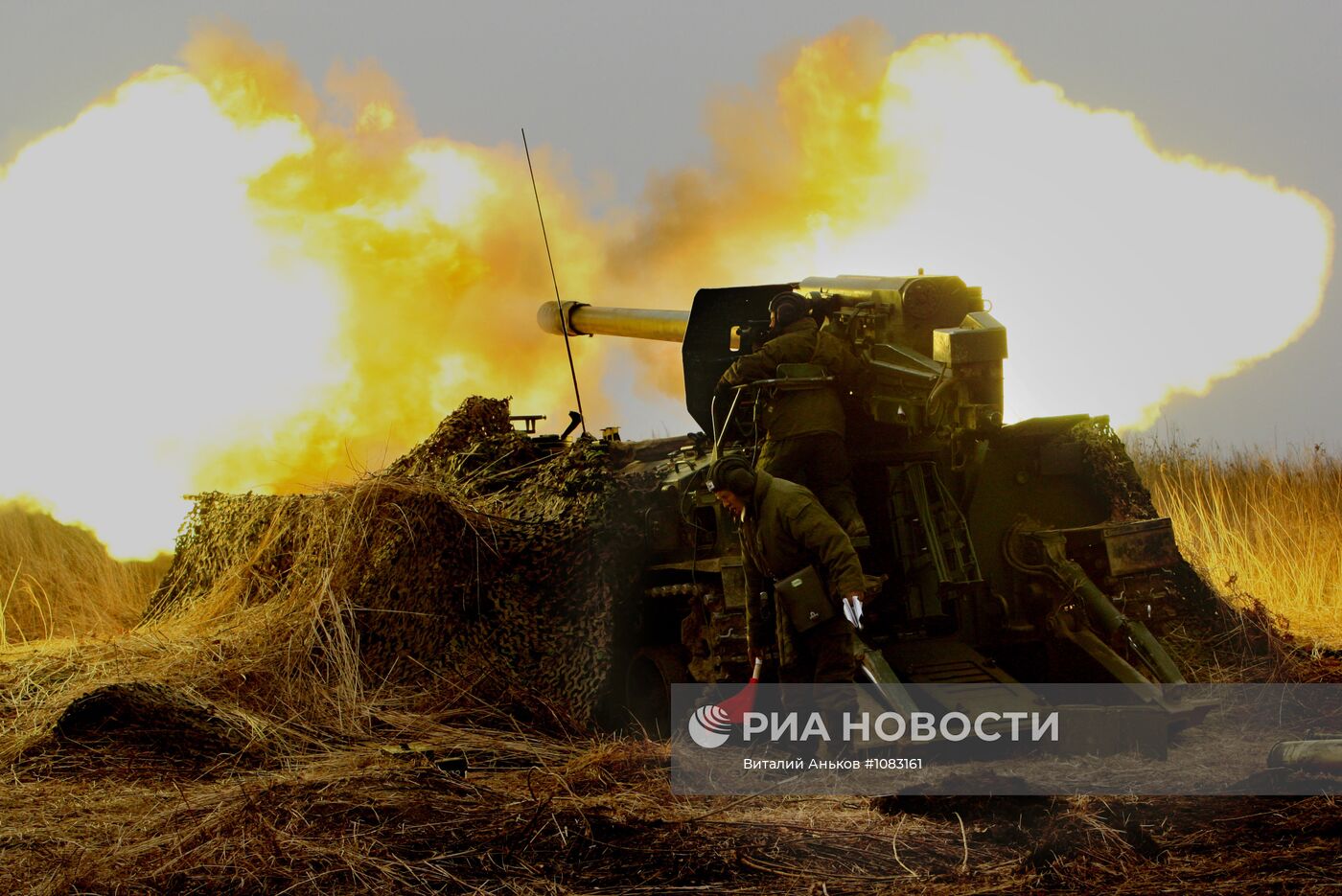 Стрельбы артиллерийских батарей на Сергеевском полигоне