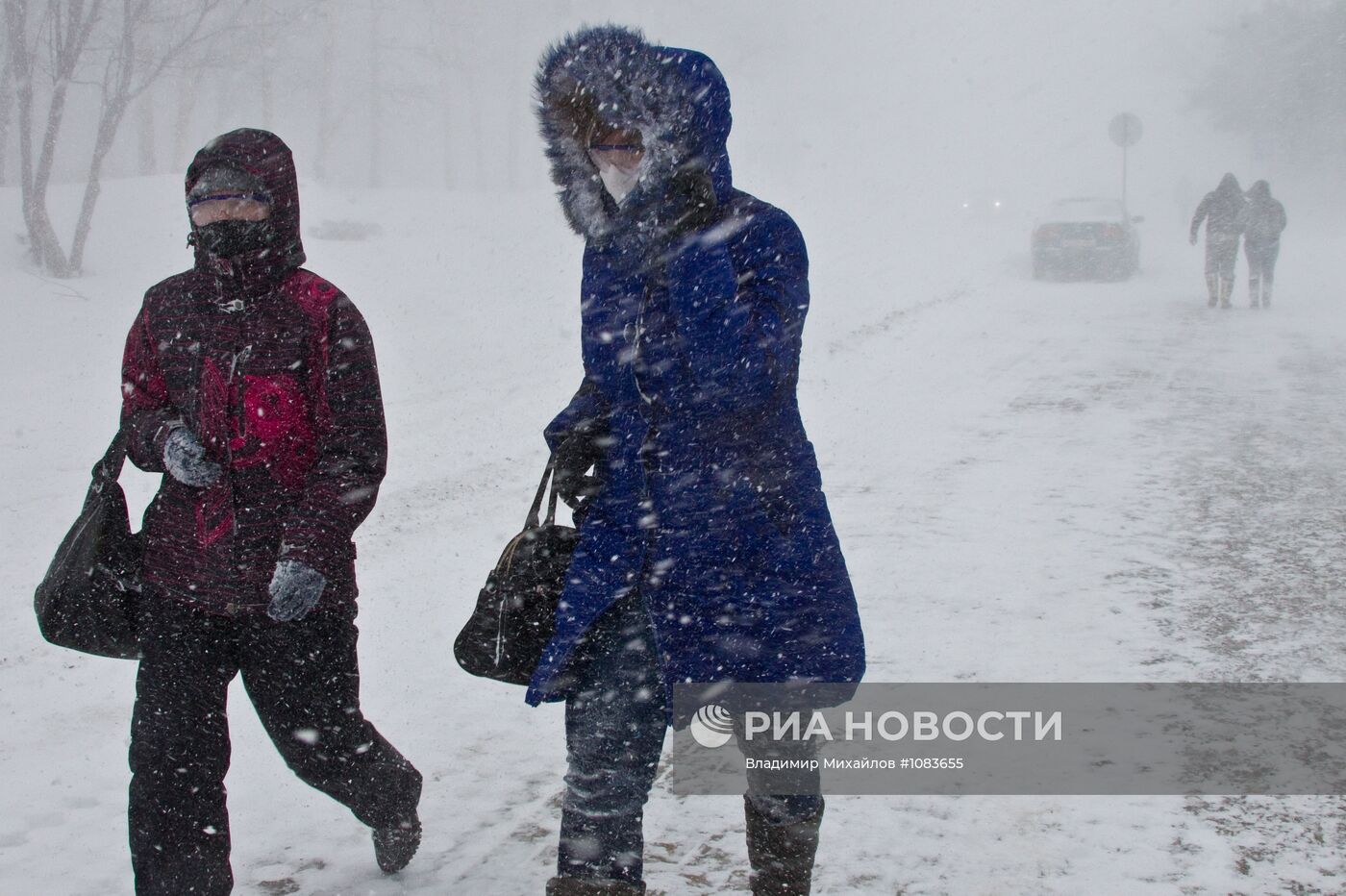 Снежный циклон в Южно-Сахалинске