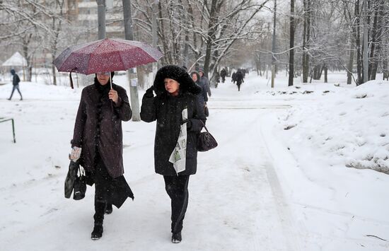 Апрельский снегопад в Москве