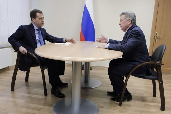 Встреча Дмитрия Медведева с Борисом Громовым в Троицке