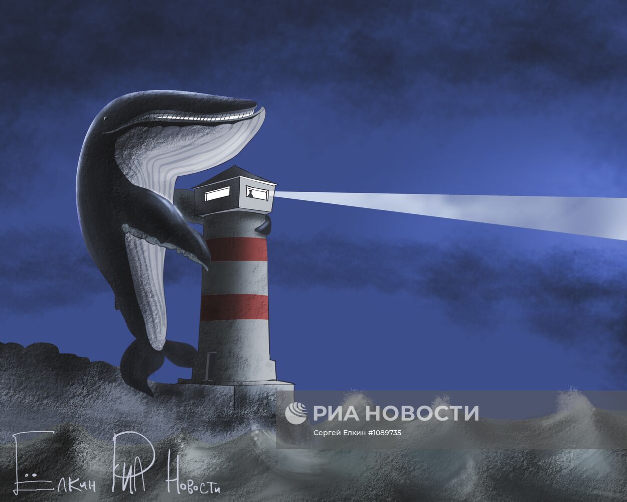 Cнова заработал маячок, установленный на кита у берегов Сахалина