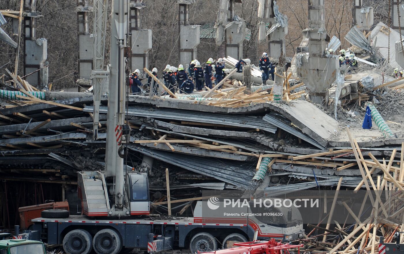 Обрушение строящегося здания на юге Москвы