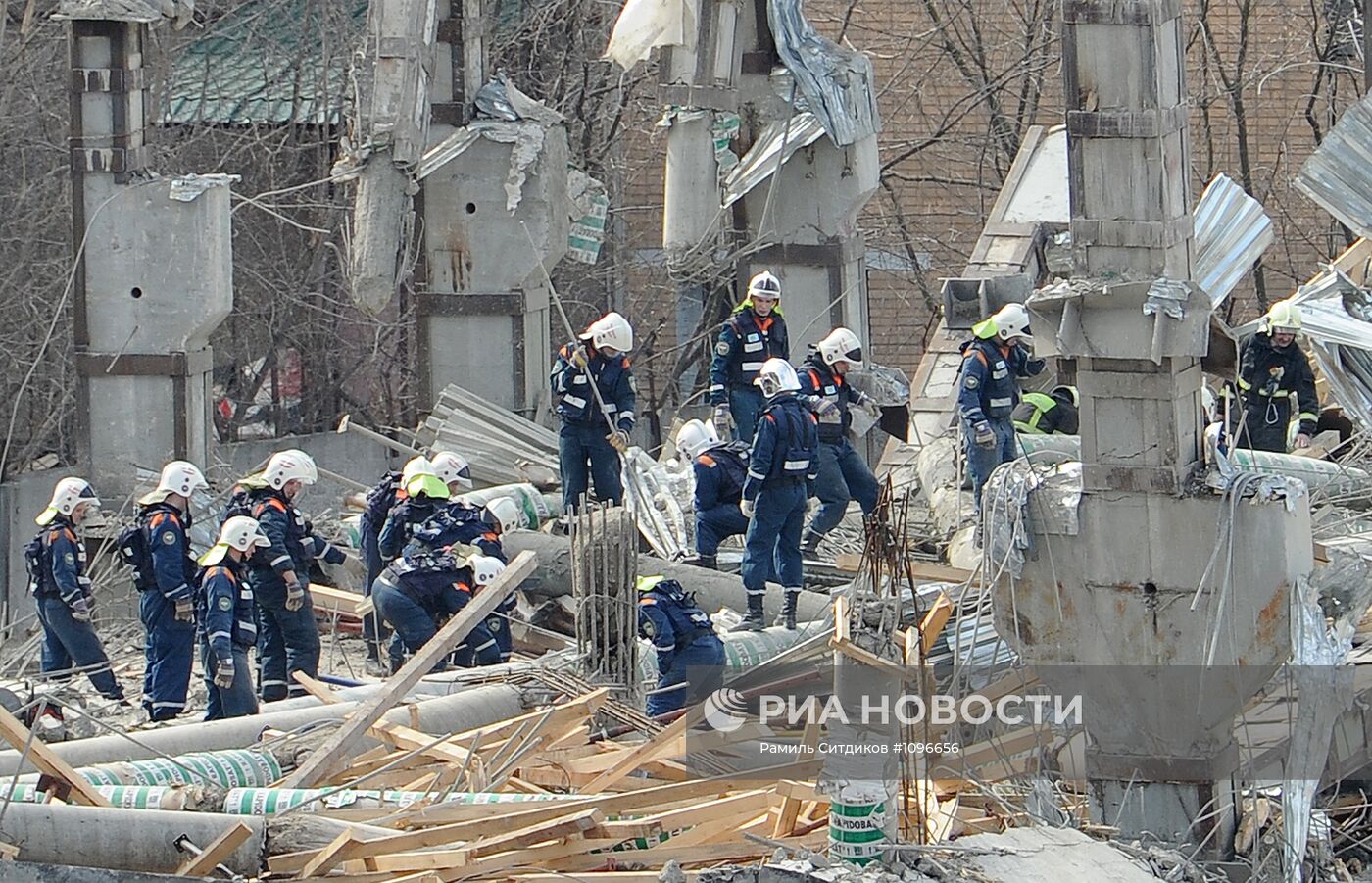 Обрушение строящегося здания на юге Москвы