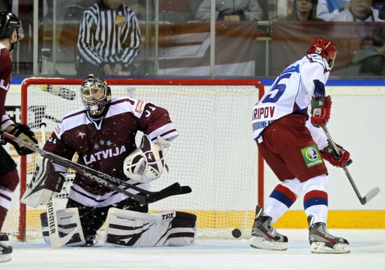 Хоккей. Европейский хоккейный вызов. Матч Латвия - Россия