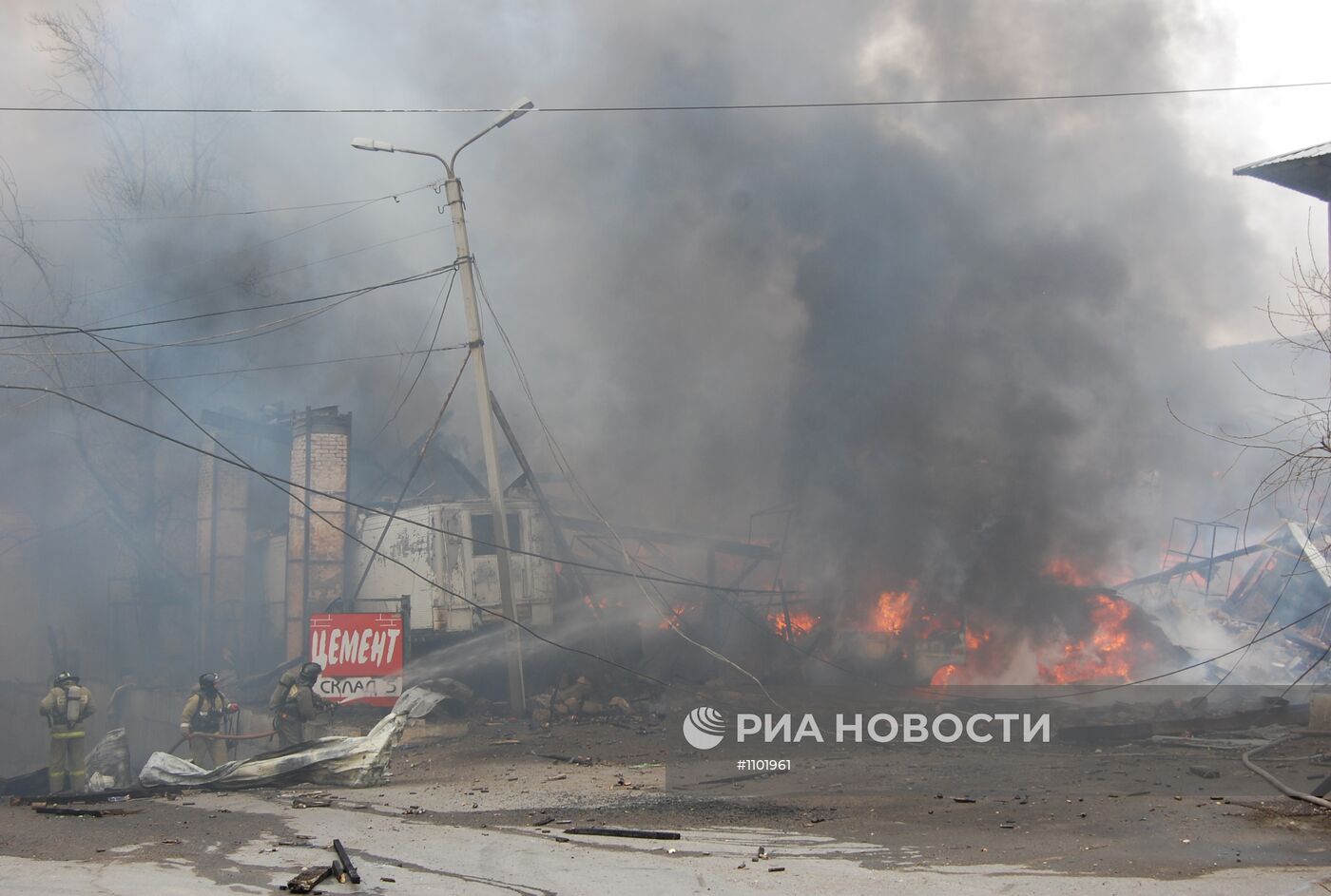 Пожар на складе пиротехники в Чите