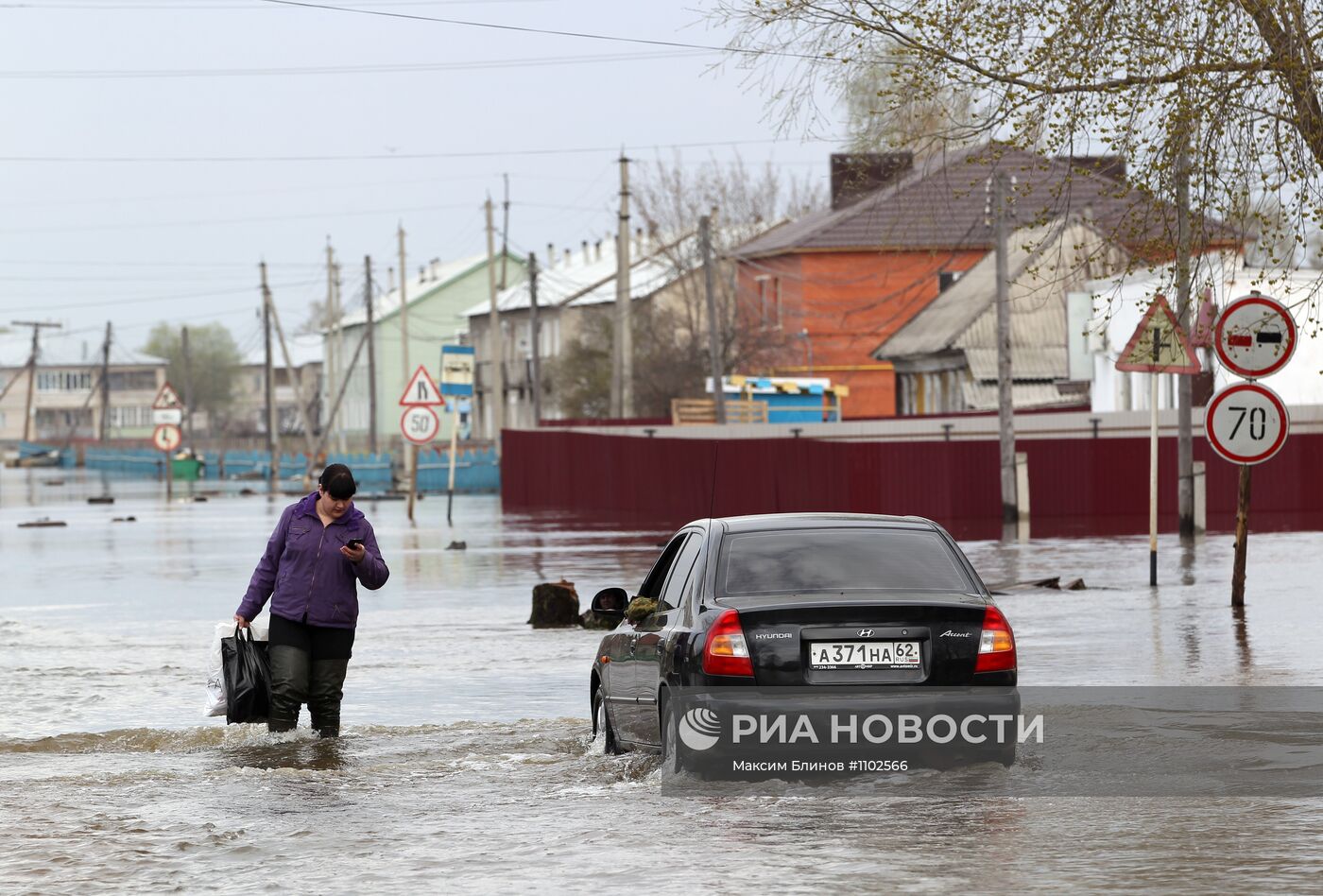 Паводковая обстановка в поселке Кадом Рязанской области