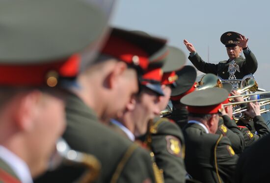 Репетиция Сводного военного оркестра к параду Победы
