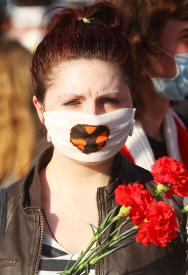 Шествие белорусской оппозиции "Чернобыльский шлях" в Минске