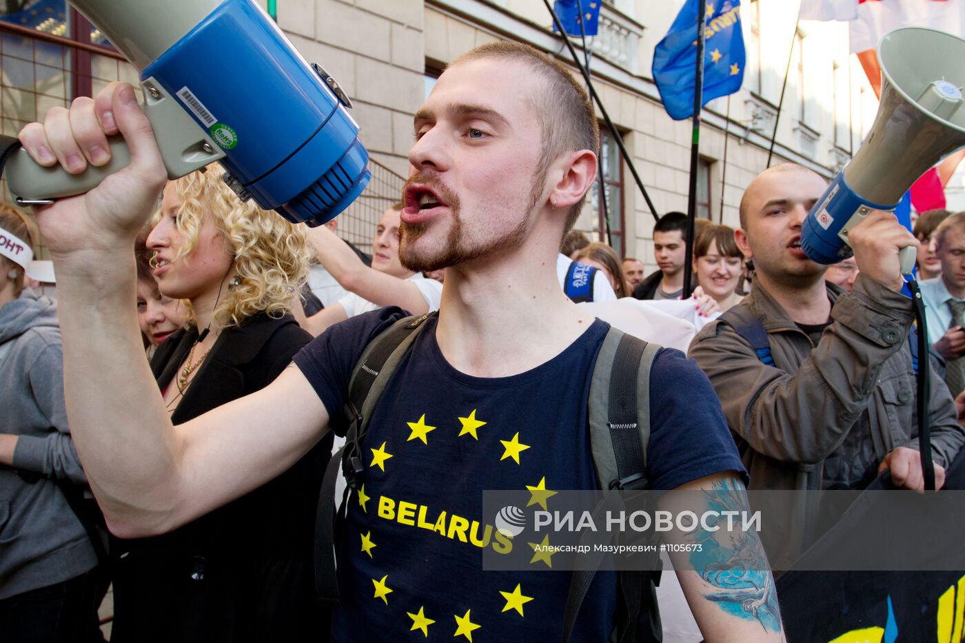 Шествие белорусской оппозиции "Чернобыльский шлях" в Минске