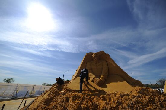 Открытие выставки песчаных скульптур "Великая история России"