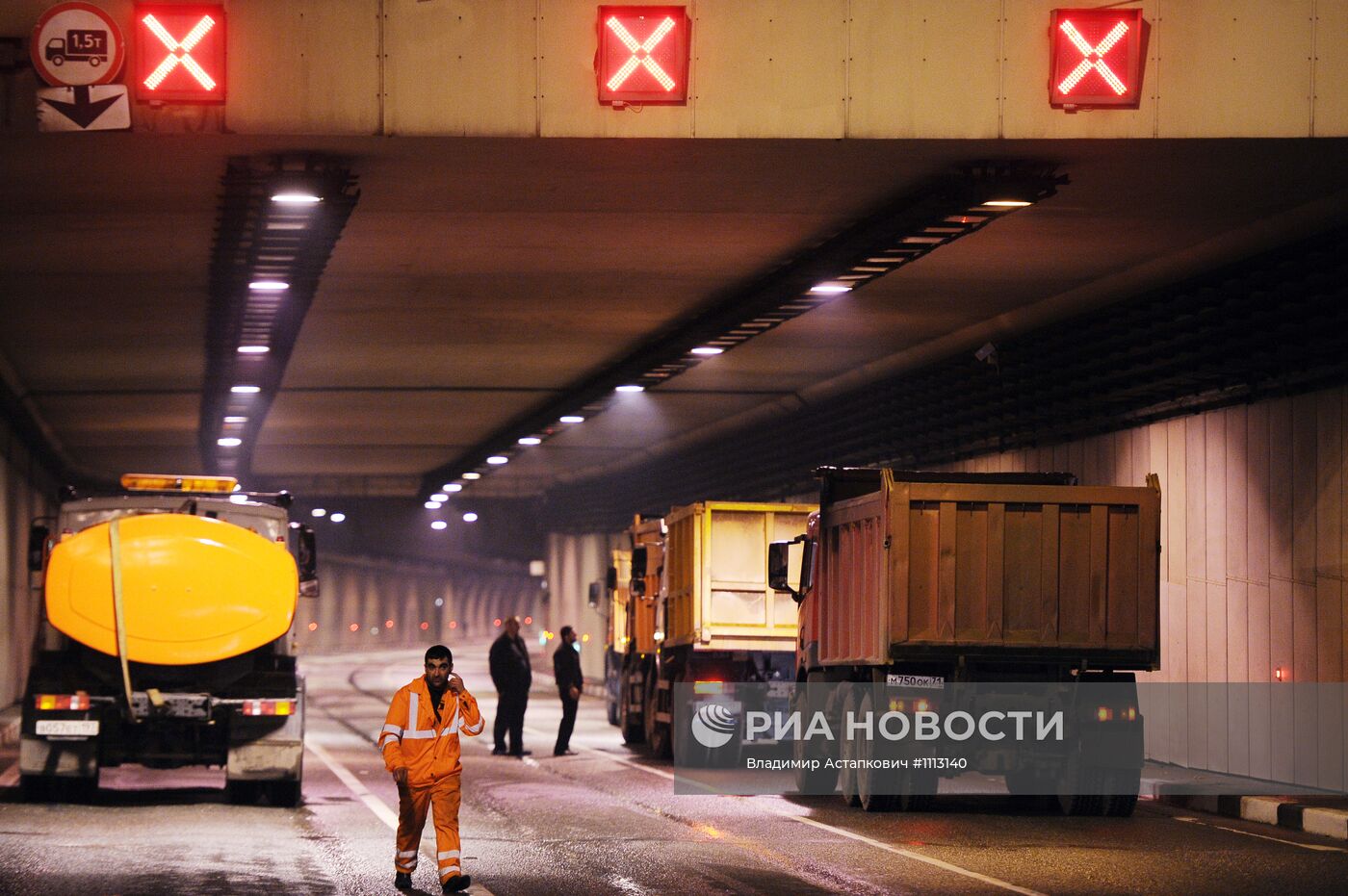 Проведение ремонтных работ в Лефортовском тоннеле