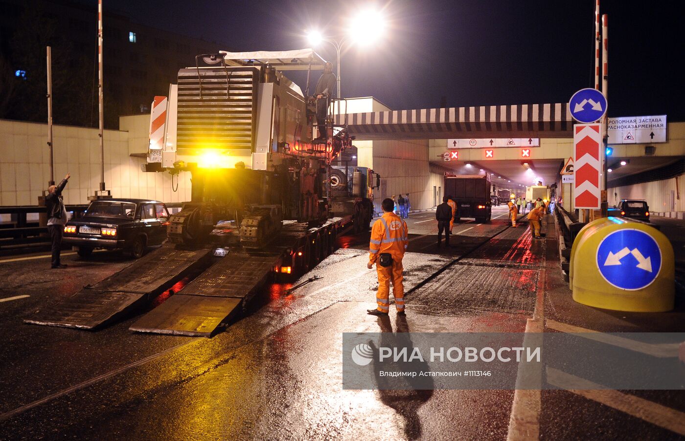 Проведение ремонтных работ в Лефортовском тоннеле