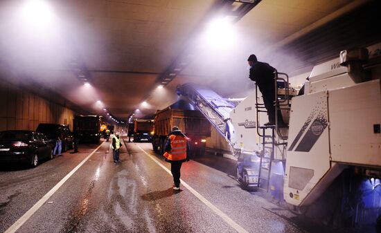 Проведение ремонтных работ в Лефортовском тоннеле
