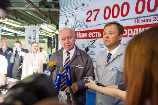 Выпуск юбилейного 27-миллионного автомобиля с конвейера АВТОВАЗа