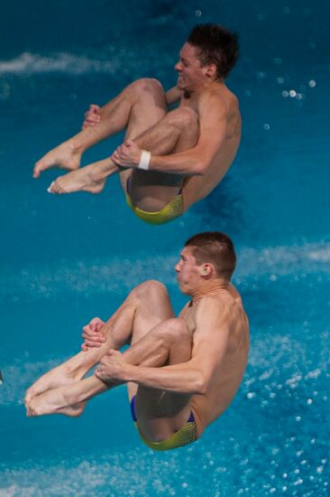 Синхронные прыжки в воду. ЧЕ-2012. Мужчины. Трамплин 3 м