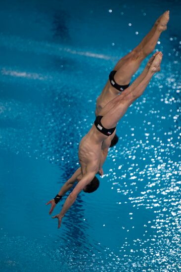 Синхронные прыжки в воду. ЧЕ-2012. Мужчины. Трамплин 3 м