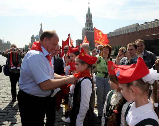 Торжественный прием в пионеры на Красной площади