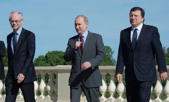Встреча президента РФ В.Путина с лидерами Евросоюза в Стрельне